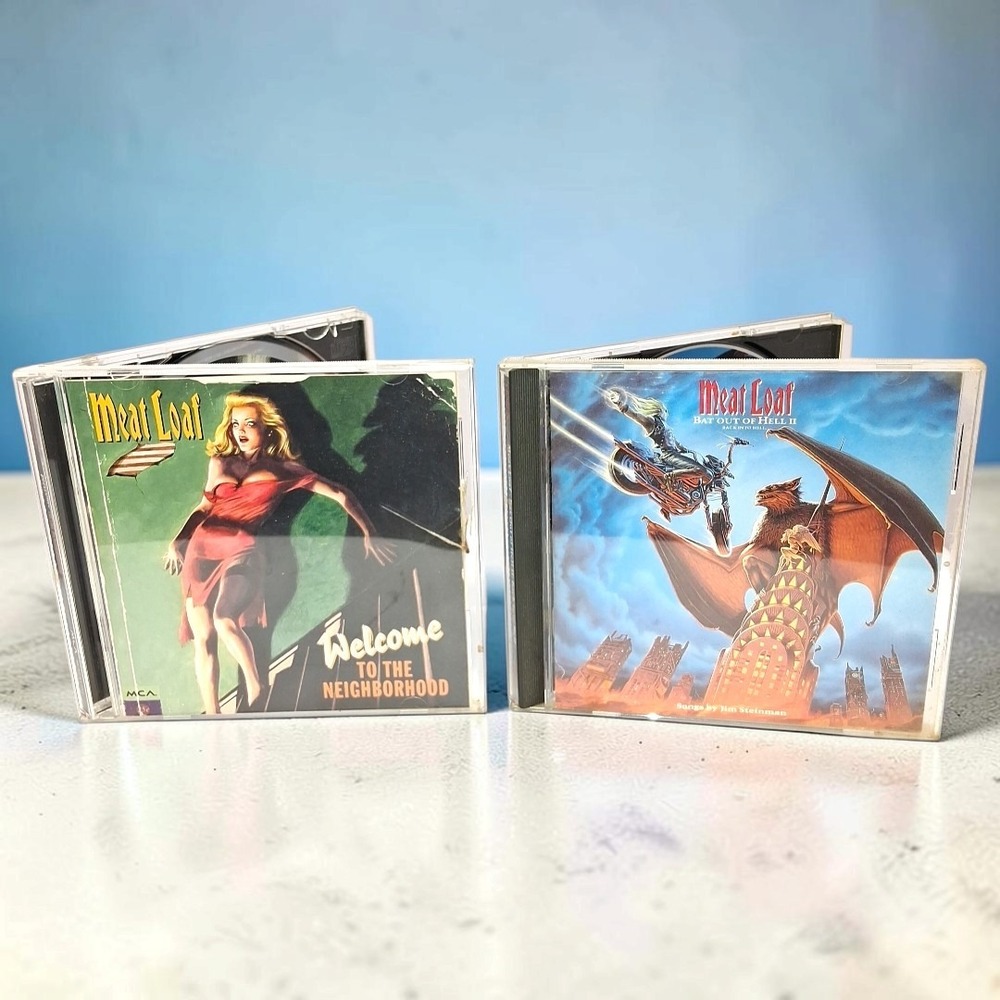 VTG Meat Loaf Bat Out of Hell II & Welcome to the Neighborhood 2 CD Lot 90s Rock